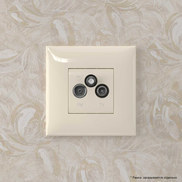Купить DKC Розетка TV-FM-SAT в стену, "Avanti", "Ванильная дымка"