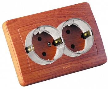 Hegel Мастер внутр Дуб РС16-381-05 Розетка с/з двойная