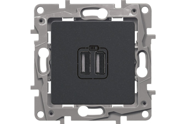 Купить Legrand ETIKA Антрацит Зарядка USB C-C 672635