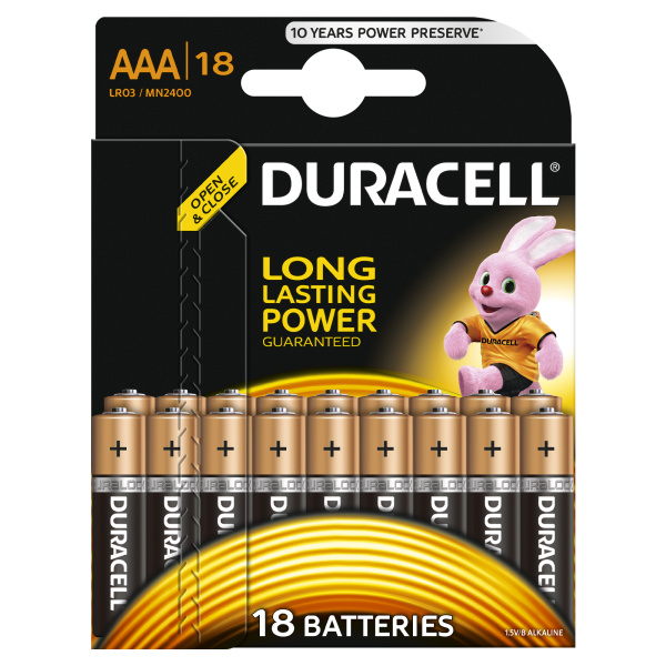 Duracell 81546741 Алкалиновая батарейка типа AAA  LR03 / MN 2400 LR03-18BL BASIC Б0014449