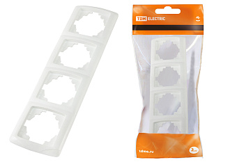 TDM Рамка 4-х постовая горизонтальная белая "Онега" SQ1805-0026