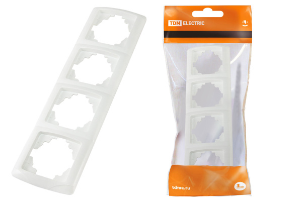 TDM Рамка 4-х постовая горизонтальная белая "Онега" SQ1805-0026