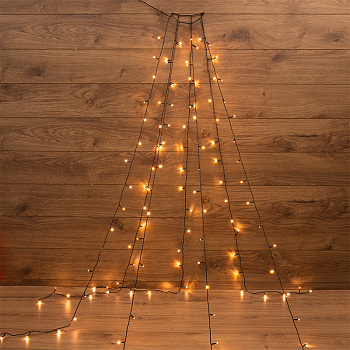 NEON-NIGHT Елочная гирлянда с кольцом, 7 нитей по 1,5 метра, цвет диодов теплый белый, не соединяется 235-076