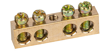 ЭРА Шина ЭРА NO-122-12 PEN земля-ноль 6х9мм 4/1 латунная с креплениями по центру