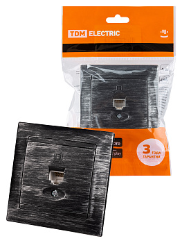 TDM Розетка компьютерная RJ45 старинное серебро "Лама" SQ1815-0657