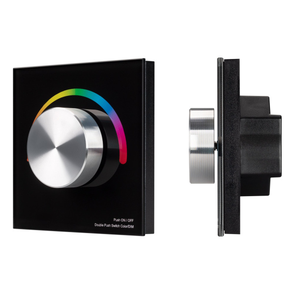 Купить Arlight Панель SMART-P8-RGB-G-IN Black (12-24V, 3x4A, Rotary, 2.4G) (IP20 Пластик, 5 лет) 033763