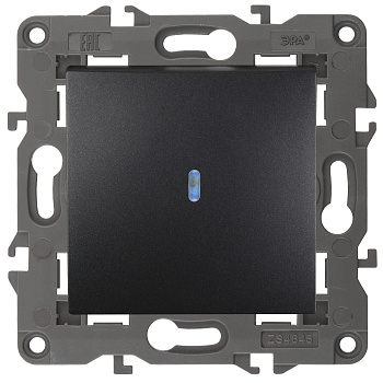 ЭРА 14-1102-05 Elegance Антрацит Выключатель 1-кл с подсветкой
