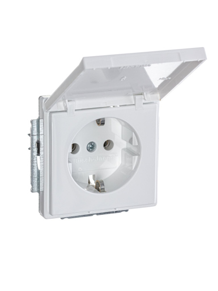 Купить ABB BJE Solo/Future Бел Розетка с/з с крышкой 2CKA002018A1509