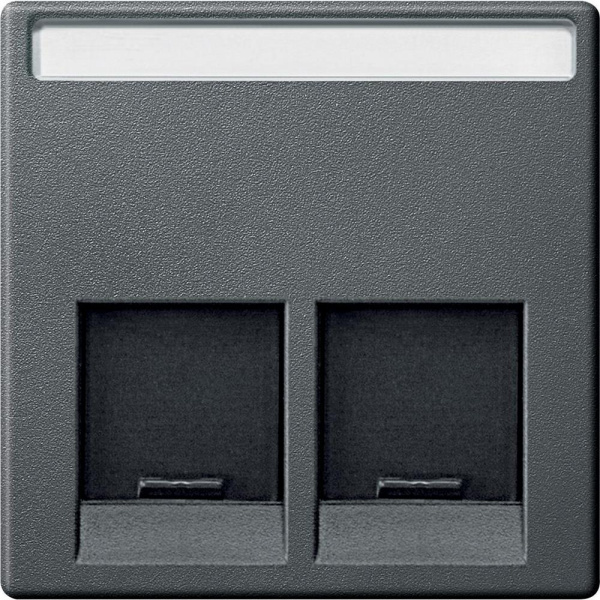 Купить SE Merten SM Антрацит Накладка розетки ТЛФ/комп 2-ой прямой MTN466514