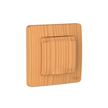 Systeme Electric Blanca внутр Ясень Розетка с/з IP44 со шторками, с крышкой, 16А, 250В