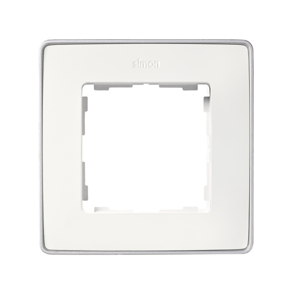 Simon 82 Detail Белый, основание Алюминий Рамка 1-ая 8201610-243