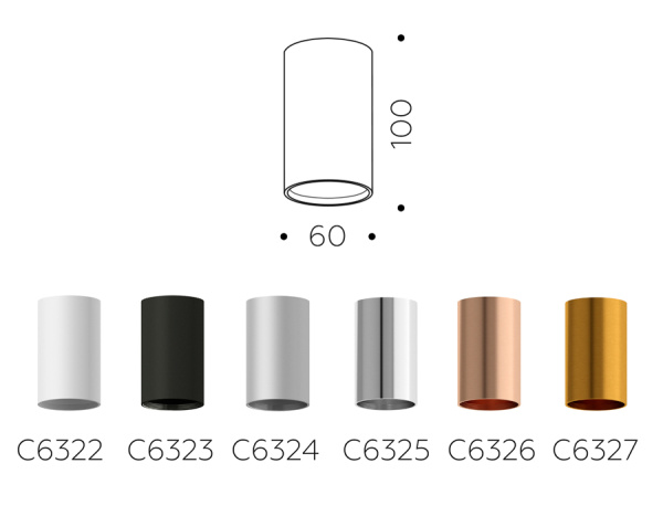 Купить Ambrella Корпус светильника накладной для насадок D60mm C6327 PYG золото желтое полированное D60*H100mm MR16 GU5.3