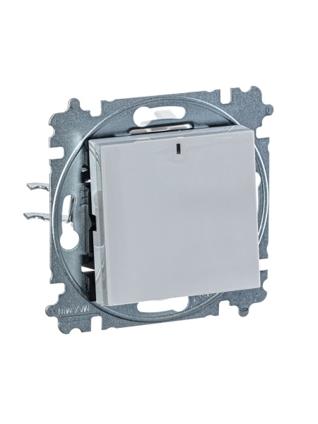 Купить ABB EPJ Levit серый / белый Выключатель 1-клавишный с подсветкой 2CHH590146A6016