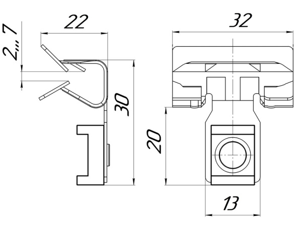 Купить EKF PROxima Зажим балочный 3-8мм под нейлоновую стяжку внутренний