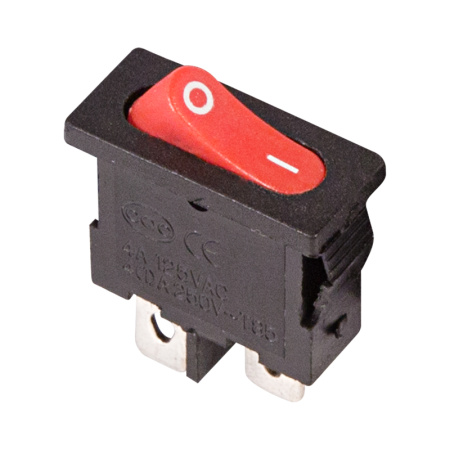 Выключатель клавишный 250V 6А (2с) ON-OFF красный Mini Rexant 36-2051