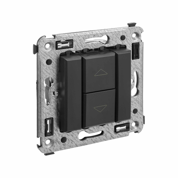 Купить DKC Механизм управления рольставней в стену, "Avanti", "Черный матовый"