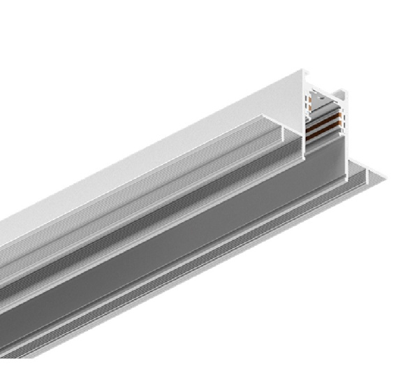 Technolight Трек встраиваемый в гипсокартон 2м с заглушками в комплекте RAL 9016 белый 80001-2M-WH