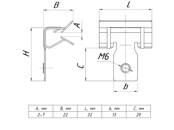 Купить EKF PROxima Зажим балочный 3-8мм с резьбой М6