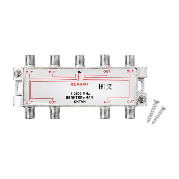 Делитель ТВ х 8 под F Разъем 5-2500 МГц "СПУТНИК" Rexant 05-6205