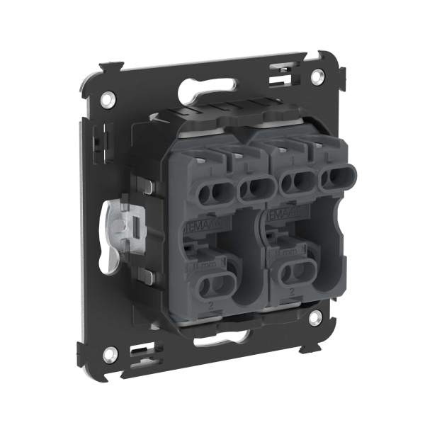 Купить DKC Кнопка двухклавишная в стену, "Avanti", "Закаленная сталь"