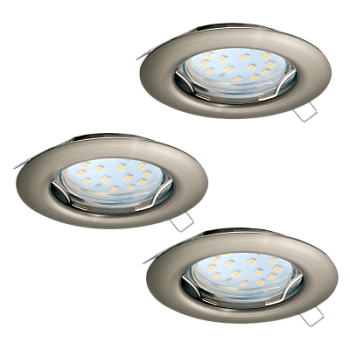 Eglo Комплект светодиод. встраив. светильников PENETO, 3x3W (GU10), ?78, сталь, никель матовый 94237