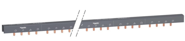 Купить SE Acti 9 Шинка гребенчатая доп.+4P (auxnl1...l2l3) 57 мод.18мм 100А разрезаемая A9XAH457