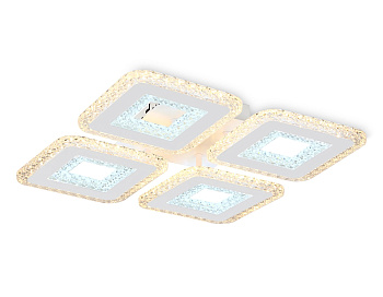 Ambrella Светильник потолочный светодиодный с пультом FA4004/4 WH белый 100W 3000K+6400K/4200K/6400K+3000K 395*395*85 (ПДУ ИК)