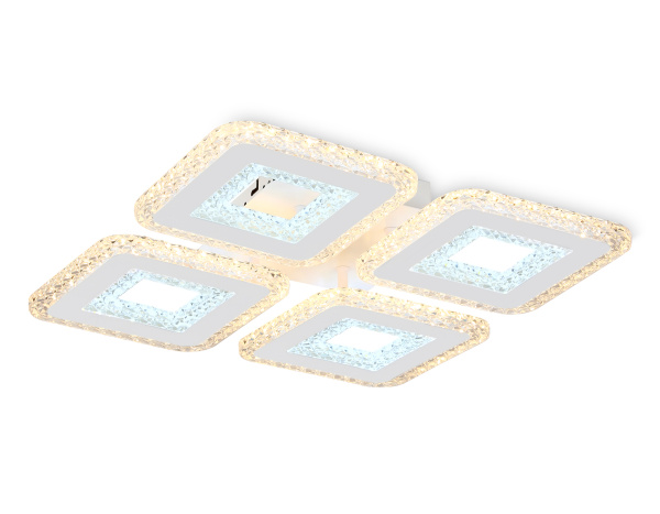 Ambrella Светильник потолочный светодиодный с пультом FA4004/4 WH белый 100W 3000K+6400K/4200K/6400K+3000K 395*395*85 (ПДУ ИК)