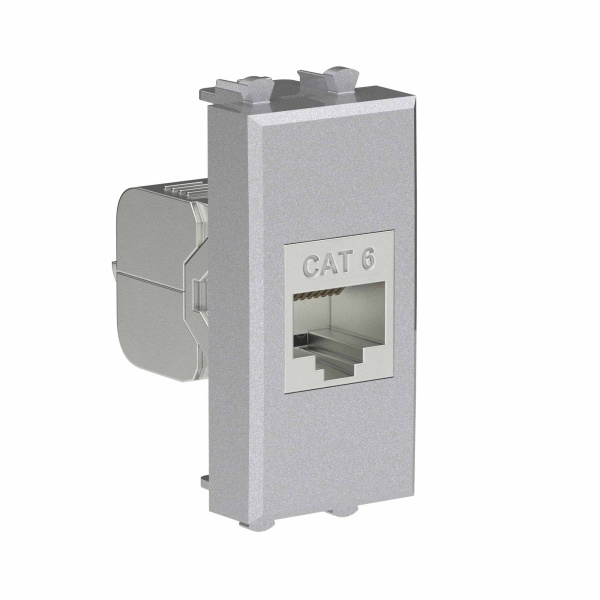 Купить DKC Компьютерная розетка RJ-45 без шторки модульная, кат.6 экранированная, "Avanti", "Закаленная сталь", 1 модуль