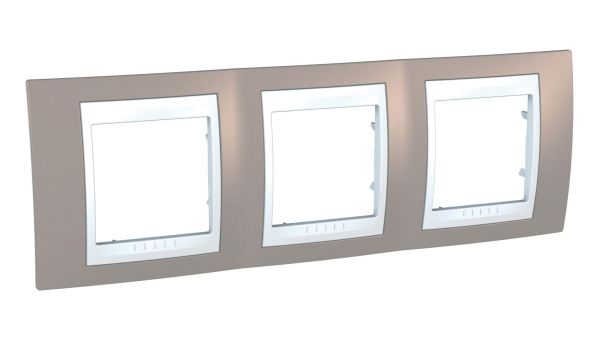 Купить SE Unica Хамелеон Коричневый/Бел Рамка 3-ая горизонтальная MGU6.006.874