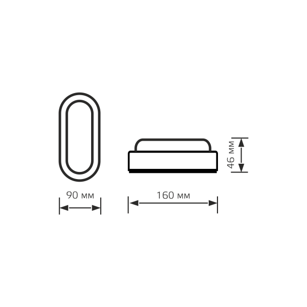 Купить Gauss Светильник ЖКХ UNIVERSAL овал 12W 980lm 6500K 160-260V IP65 198*96*53 белый LED 161411312