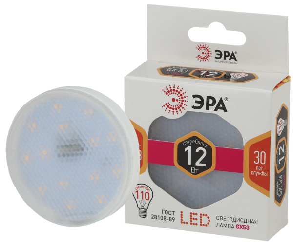 ЭРА LED GX-12W-827-GX53 (диод, таблетка, 12Вт, тепл, GX53)