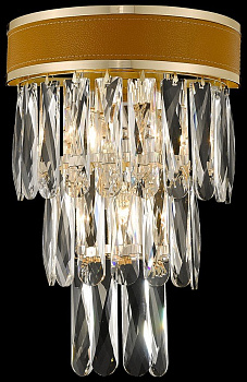 Wertmark WE136.03.301 Бра Матовое золото, Абрикосовый/Прозрачный E14 3*40W