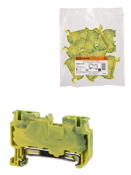 TDM Зажим клеммный безвинтовой ЗКБ PEN быстрого зажима 4 мм2 (Ph-C PT 4-PE) SQ0822-0168