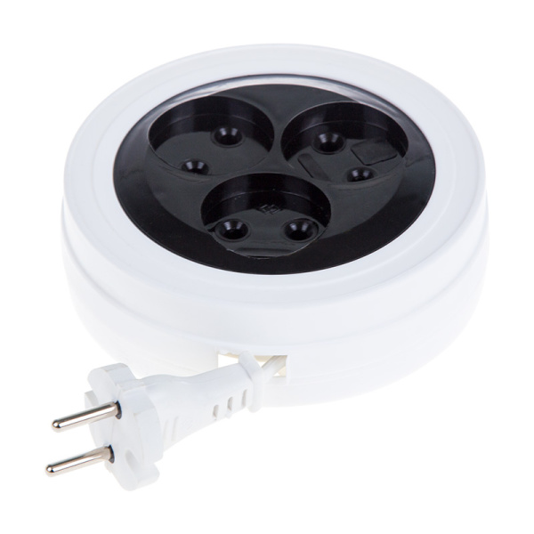 PROconnect Удлинитель-рулетка STANDARD 5 м, 3 гнезда, 2х0.75 мм², б/з, белый 11-7225