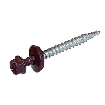 Tech-Krep Саморез КР св. 4,8х51 RAL-3005 (винно-красный) (200 шт) - ведро 127876