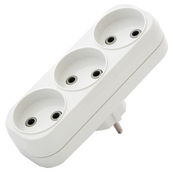 UNIVersal Разветвитель Бел 3гн. б/з плоский 10А 250В А203