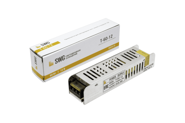 SWG Блок питания компактный (узкий), 60 W, 12V T-60-12