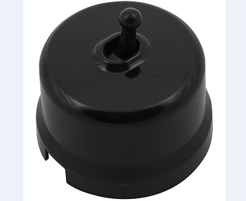 BIRONI Лизетта Пластик Черный Выключатель проходной 1-кл (тумблерный) B1-231-23