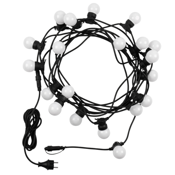 NEON-NIGHT Уличная гирлянда «Лофт», черный каучук, 20 матовых ламп х 5 LED, влагостойкая IP44 331-356