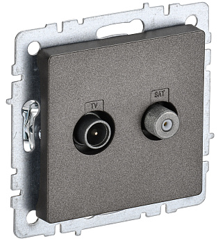 IEK BRITE BASE Темн.бронза Розетка двойная TV+SAT РТВ/РСп12-БрТБ