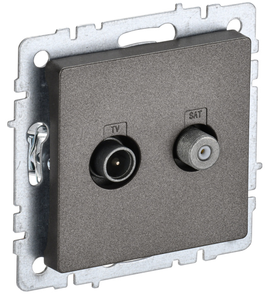 IEK BRITE BASE Темн.бронза Розетка двойная TV+SAT РТВ/РСп12-БрТБ