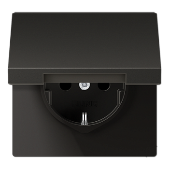 JUNG SCHUKO®-розетка 16 A / 250 B ~ с крышкой, антрацит AL1521KLAN
