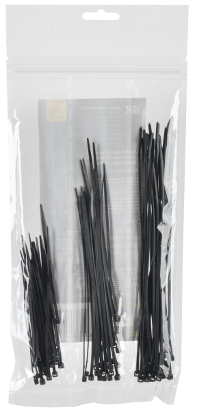 IEK Набор хомутов 2,5х100; 2,5х150; 2,5х200 чер. (75шт/упак)