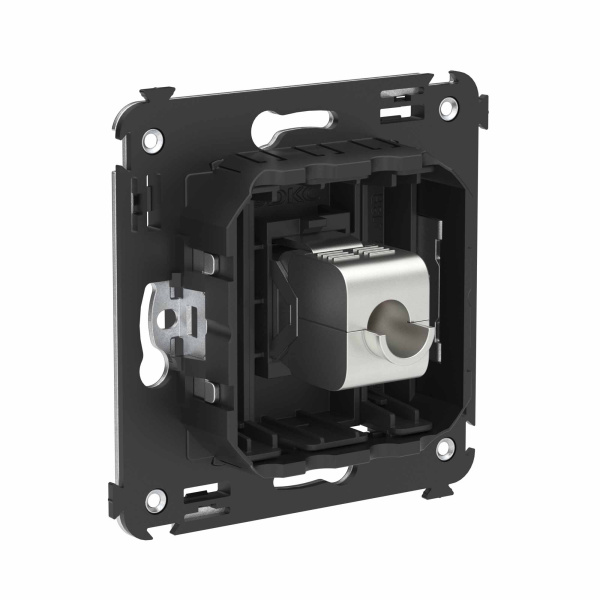 Купить DKC Компьютерная розетка RJ-45 без шторки в стену, кат.6 одинарная экранированная, "Avanti", "Черный матовый"