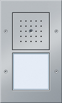 Gira TX-44 Алюминий Вызывная станция (аудио) наружного монтажа, на 1 абонента, белая подсветка 126665