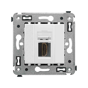 DKC HDMI розетка одинарная в стену, тип А-А, "Avanti", "Белое облако"