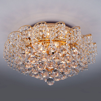 Eurosvet Потолочная люстра с хрусталем 16017/9 золото 00000045037
