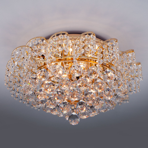 Eurosvet Потолочная люстра с хрусталем 16017/9 золото 00000045037