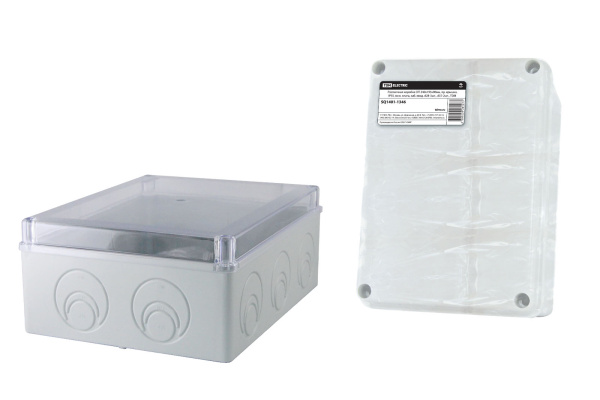 TDM Распаячная коробка ОП 240х195х90мм, пр. крышка, IP55, мон. плата, каб. ввод. d28-3шт., d37-2шт., SQ1401-1346